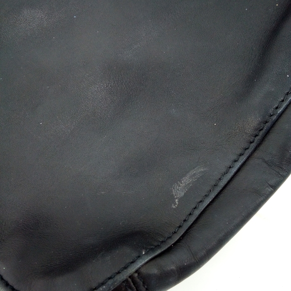 Vintage Leather Co. Liz Claiborne Black Genuine Leather Shoulder Bag Work VTG - Picture 13 of 15